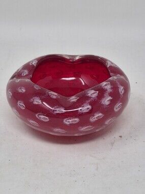 Murano? Red Art Glass Dish/Ashtray